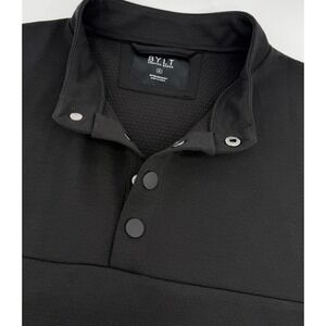 BYLT Premium Basics Pullover XL Black Snap Neck Waffle Lined Athleisure Golf